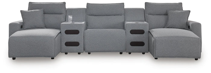 Kade 5-Piece Power Reclining Sectional with Chaise and Audio Consoles