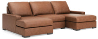 Auvelle 3-Piece Sectional with Double Chaise in Caramel