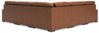 Auvelle 5-Piece Sectional with Chaise in Caramel