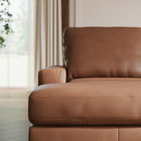 Auvelle 4-Piece Sectional with Double Chaise in Caramel