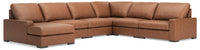 Auvelle 6-Piece Sectional with Chaise in Caramel II