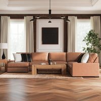 Auvelle 6-Piece Sectional with Chaise in Caramel II