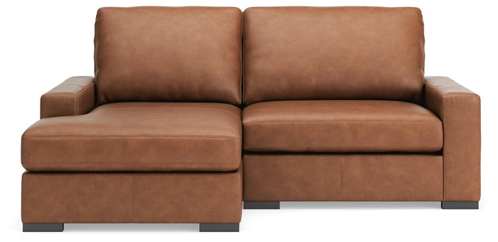 Auvelle 2-Piece Sectional with Chaise in Caramel II