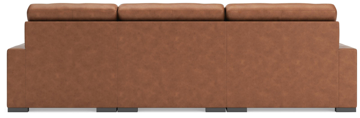 Auvelle 3-Piece Sectional with Chaise in Caramel II