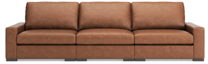 Auvelle 3-Piece Sectional Sofa in Caramel