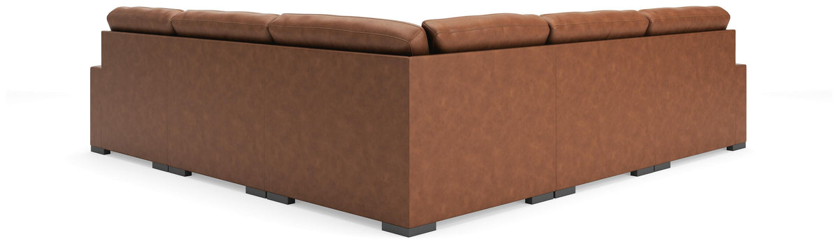 Auvelle 5-Piece Sectional with Chaise in Caramel II