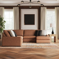 Auvelle 5-Piece Sectional with Chaise in Caramel II