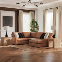 Auvelle 4-Piece Sectional with Chaise in Caramel