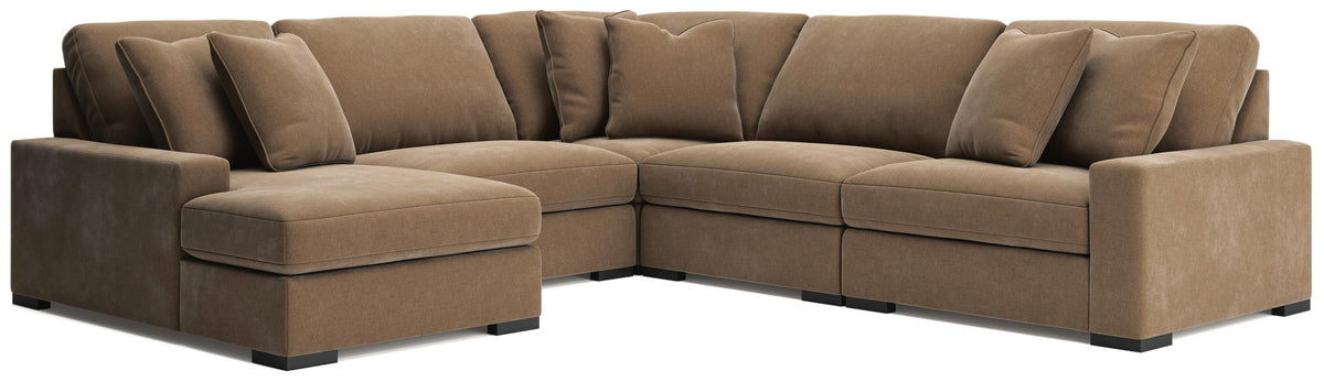 Auvelle 5-Piece Sectional with Chaise in Sable