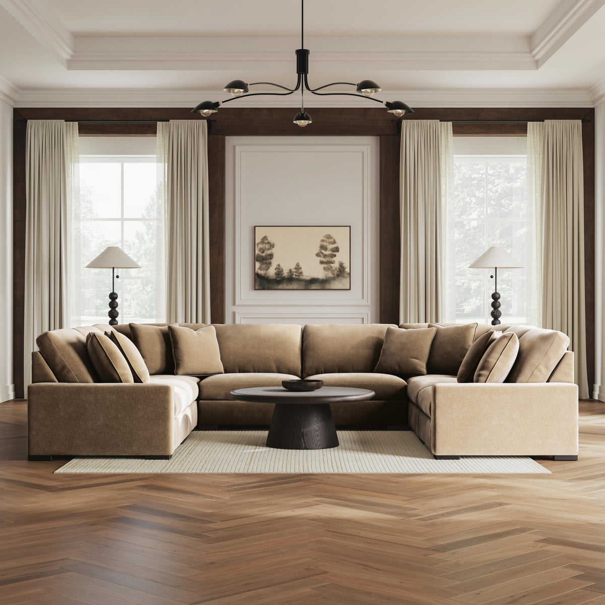 Auvelle 8-Piece Sectional in Sable