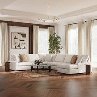 Auvelle 6-Piece Sectional with Chaise in Oyster
