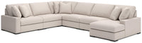 Auvelle 6-Piece Sectional with Chaise in Oyster