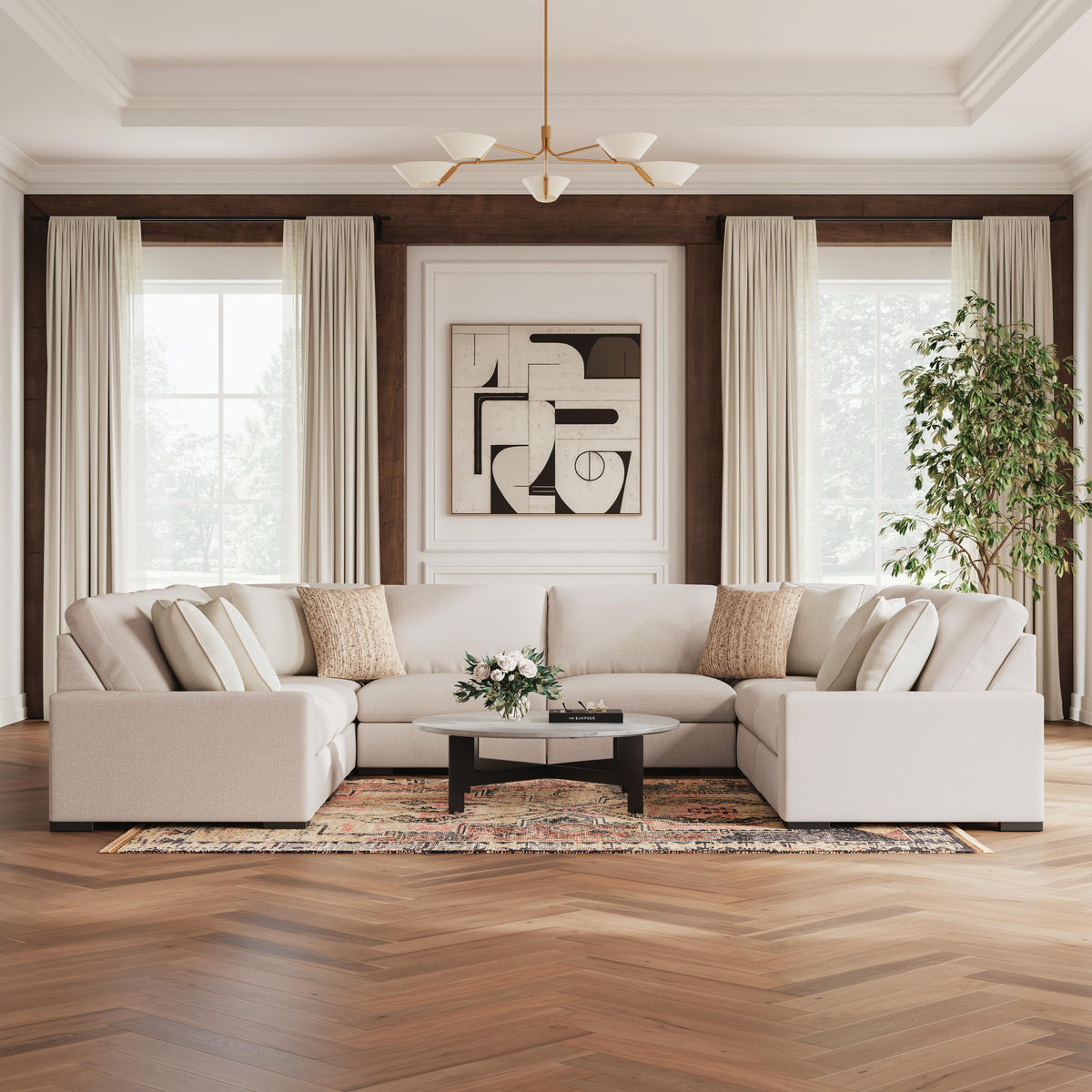 Auvelle 8-Piece Sectional in Oyster