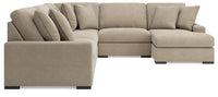 Auvelle 5-Piece Sectional with Chaise in Oatmeal II