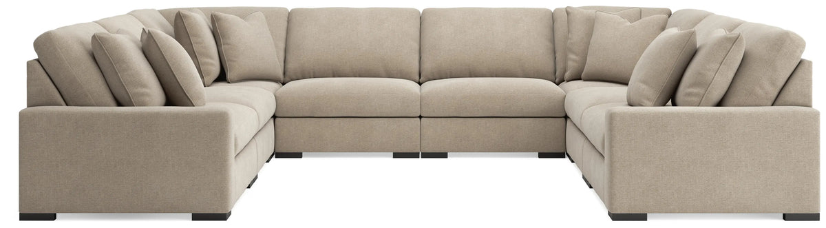Auvelle 8-Piece Sectional in Oatmeal