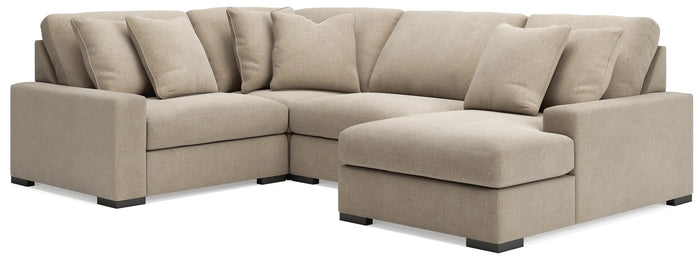 Auvelle 4-Piece Sectional with Chaise in Oatmeal II