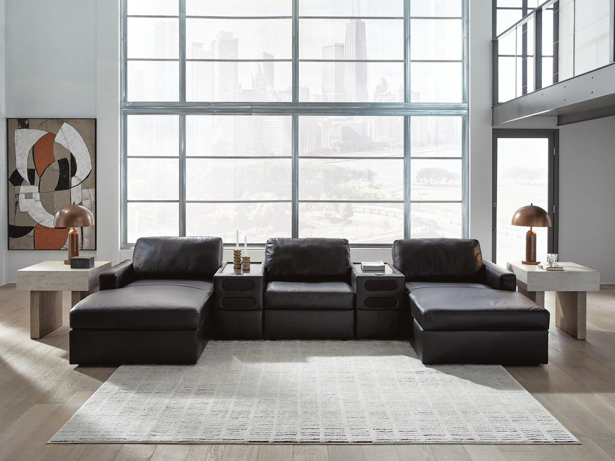 Kade 5-Piece Double Chaise Sectional with Audio Consoles