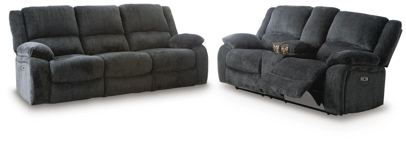 Draycoll Power Reclining Sofa and Loveseat