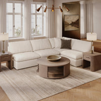 Belmoure 4-Piece Sectional in Oyster Velvet