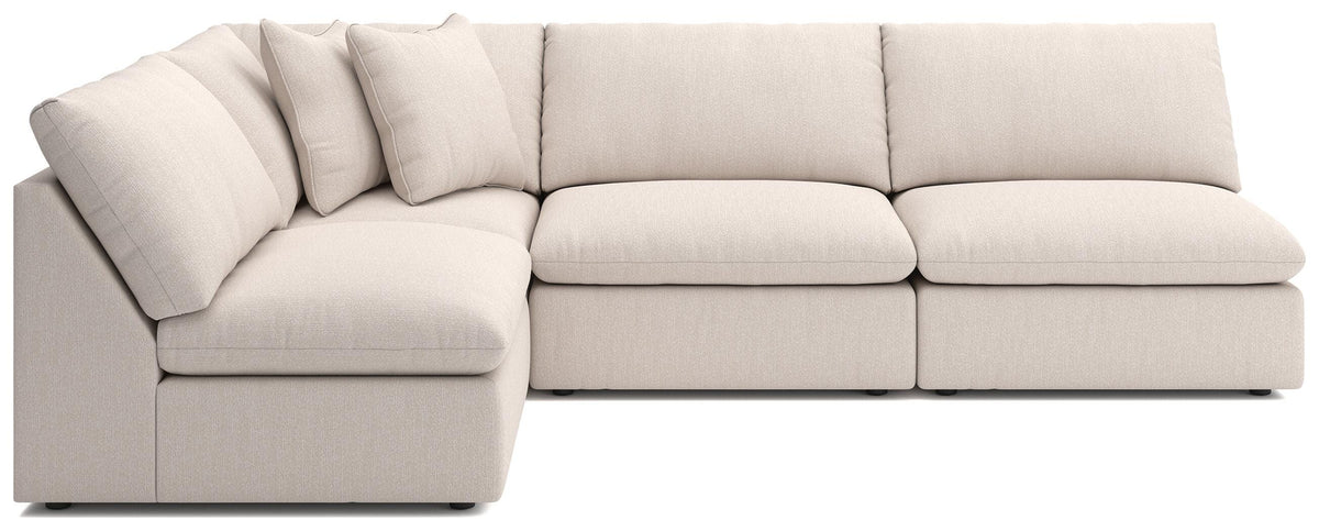 Belmoure 4-Piece Sectional in Oyster Velvet
