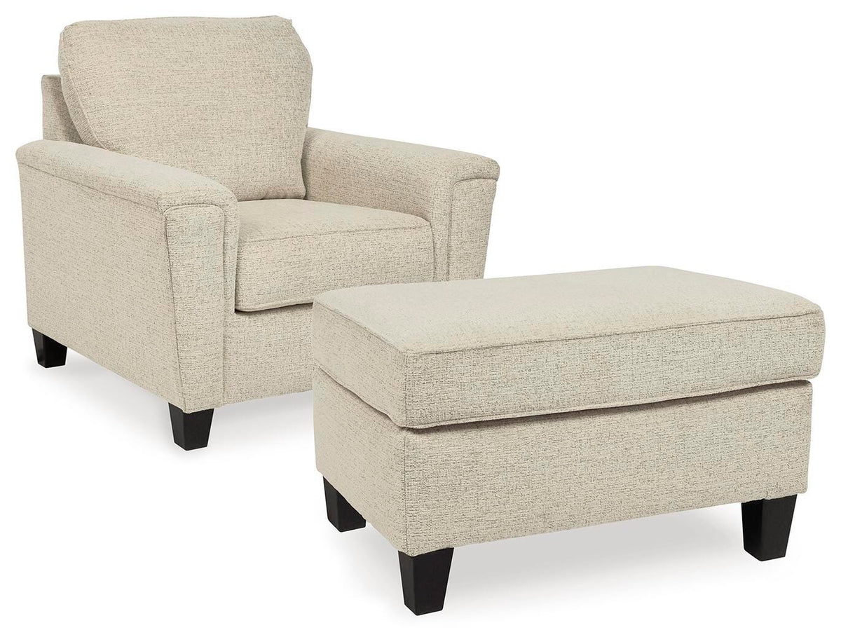 Yamba Chair and Ottoman in Natural
