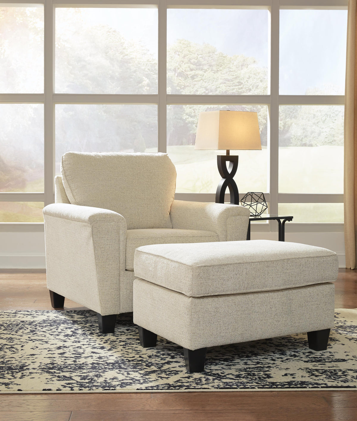 Yamba Chair and Ottoman in Natural