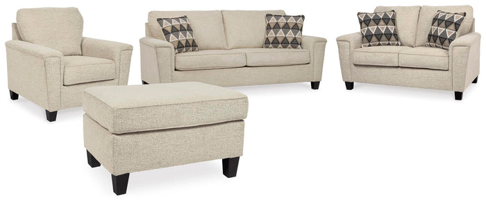 Yamba Sofa with Loveseat and Chair and Ottoman in Natural