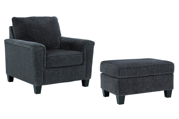 Yamba Chair and Ottoman in Smoke