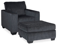 Rylo Chair and Ottoman in Slate II