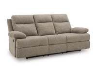 Verrin Reclining Sofa with Drop Down Table in Mocha