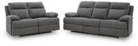 Verrin Reclining Sofa and Loveseat in Charcoal