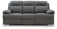 Vantis Reclining Sofa with Drop Down Table in Charcoal