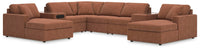 Marlow 8-Piece Sectional with Chaise in Spice