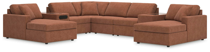 Marlow 8-Piece Sectional with Chaise in Spice