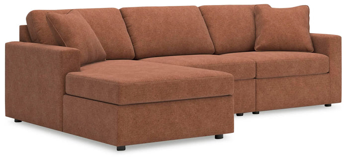 Marlow 3-Piece Sectional Sofa Storage Chaise in Spice II