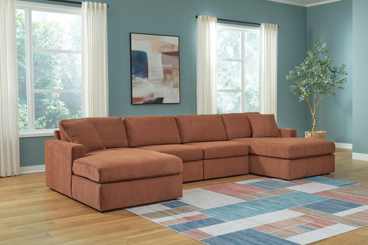Marlow 4-Piece Sectional with Chaise in Spice VII