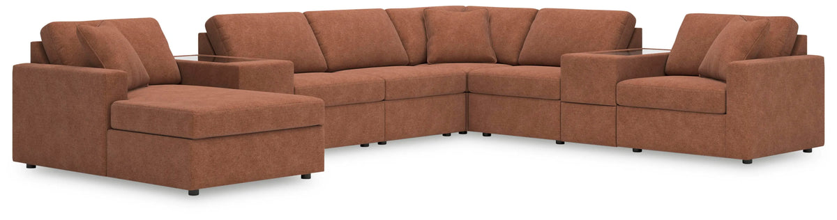 Marlow 8-Piece Sectional with Chaise in Spice III