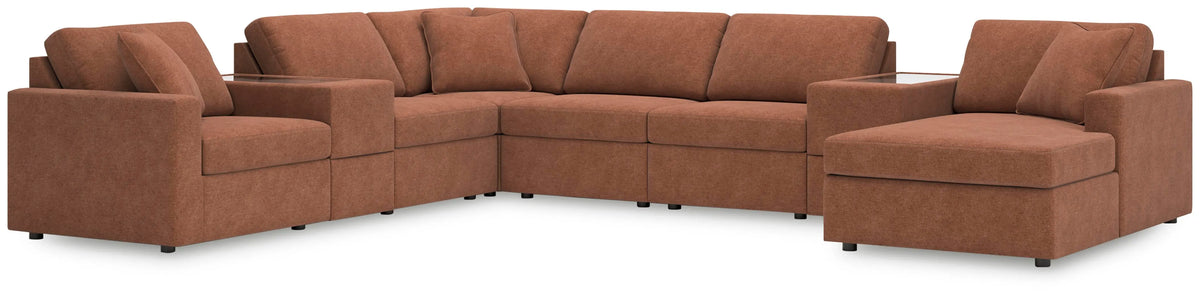 Marlow 8-Piece Sectional with Chaise in Spice II