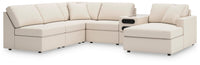 Marlow 6-Piece Sectional with Chaise in Oyster Performance Fabric