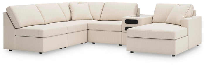 Marlow 6-Piece Sectional with Chaise in Oyster Performance Fabric