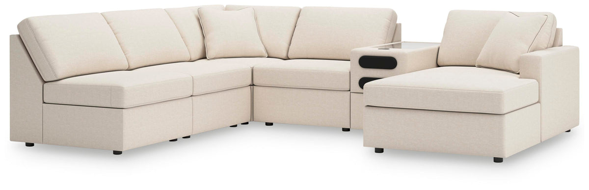 Marlow 6-Piece Sectional with Chaise in Oyster Performance Fabric