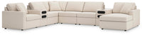 Marlow 8-Piece Sectional with Audio System and Chaise in Oyster Performance Fabric