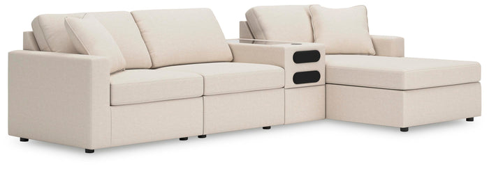 Marlow 4-Piece Sectional with Chaise in Oyster Performance Fabric