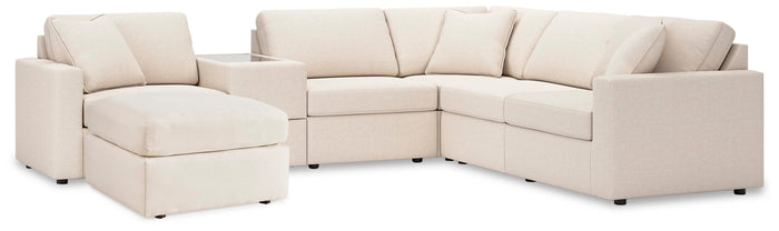 Marlow 6-Piece Sectional and Ottoman in Oyster