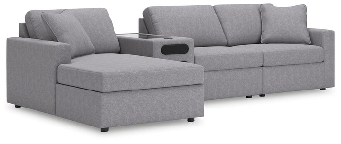 Marlow 4-Piece Sectional with Chaise in Granite Performance Fabric V