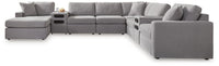Marlow 8-Piece Sectional with Storage Chaise and Audio Consoles in Granite