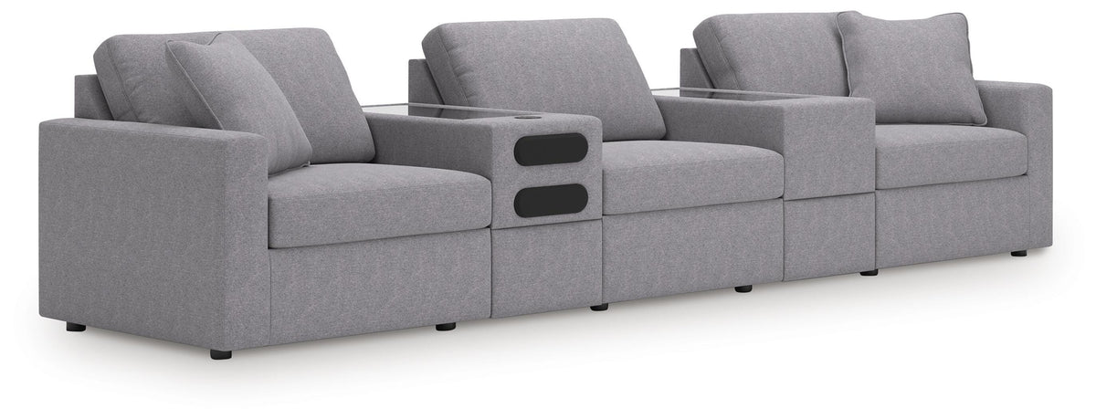 Marlow 5-Piece Sectional with Audio System in Granite