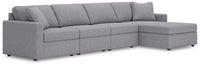 Marlow 4-Piece Sectional with Chaise in Granite Performance Fabric III