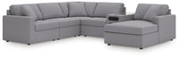 Marlow 6-Piece Sectional with Audio System and Chaise in Granite II