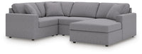 Marlow 4-Piece Sectional with Chaise in Granite Performance Fabric VIII